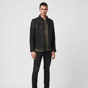 AllSaints Mens Lark Leather Jacket - S. NWT Black